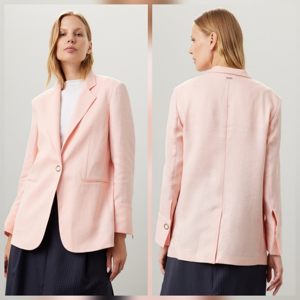 BOSS Pink Jodhi Blazer Blazer Long sleeves Collar Front button Size 12